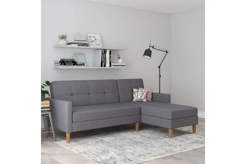 Chaiselong Lilly Lys Grå, Linned - Lys Grå, Linned - Møbler - Sofaer - Sofa med chaiselong