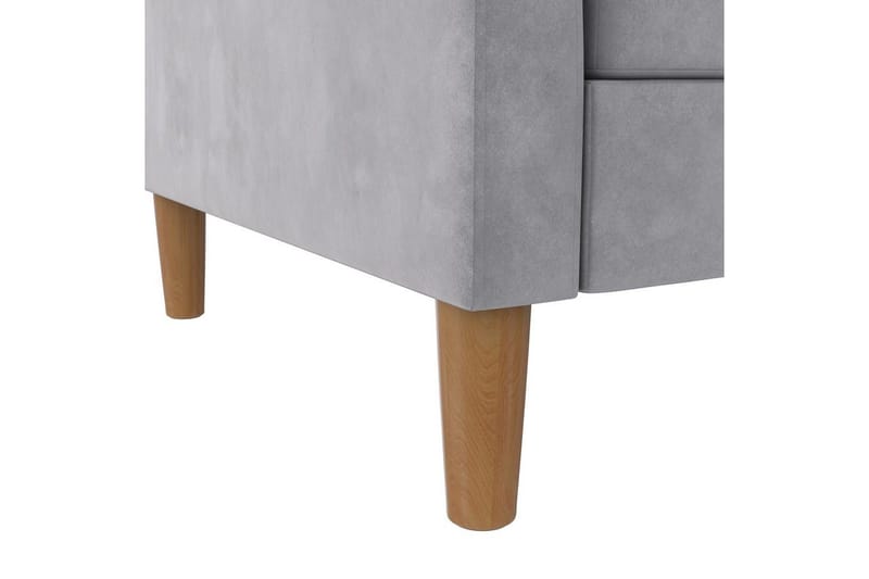 Chaiselong Lilly Lys Grå, Velour - Lys Grå, Velour - Møbler - Sofaer - Sofa med chaiselong