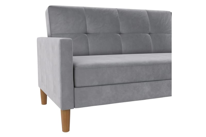 Chaiselong Lilly Lys Grå, Velour - Lys Grå, Velour - Møbler - Sofaer - Sofa med chaiselong