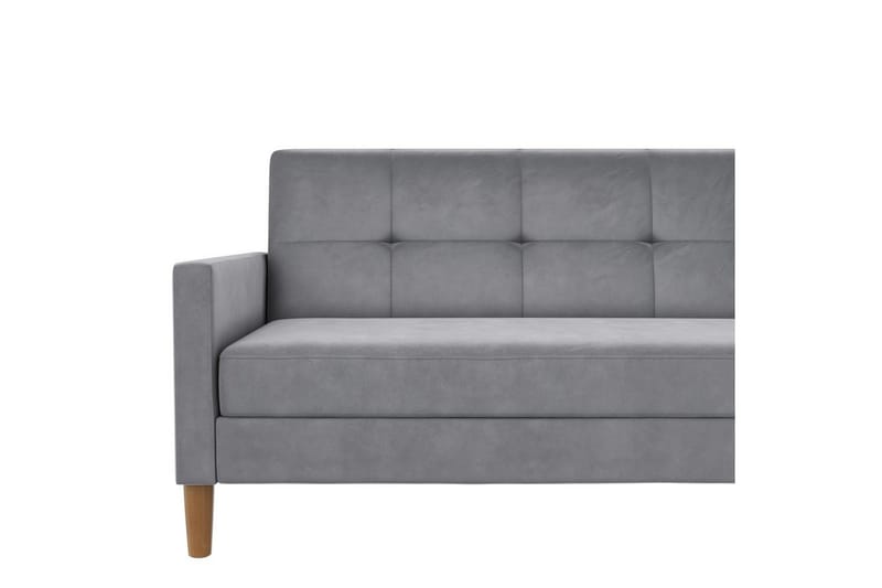Chaiselong Lilly Lys Grå, Velour - Lys Grå, Velour - Møbler - Sofaer - Sofa med chaiselong