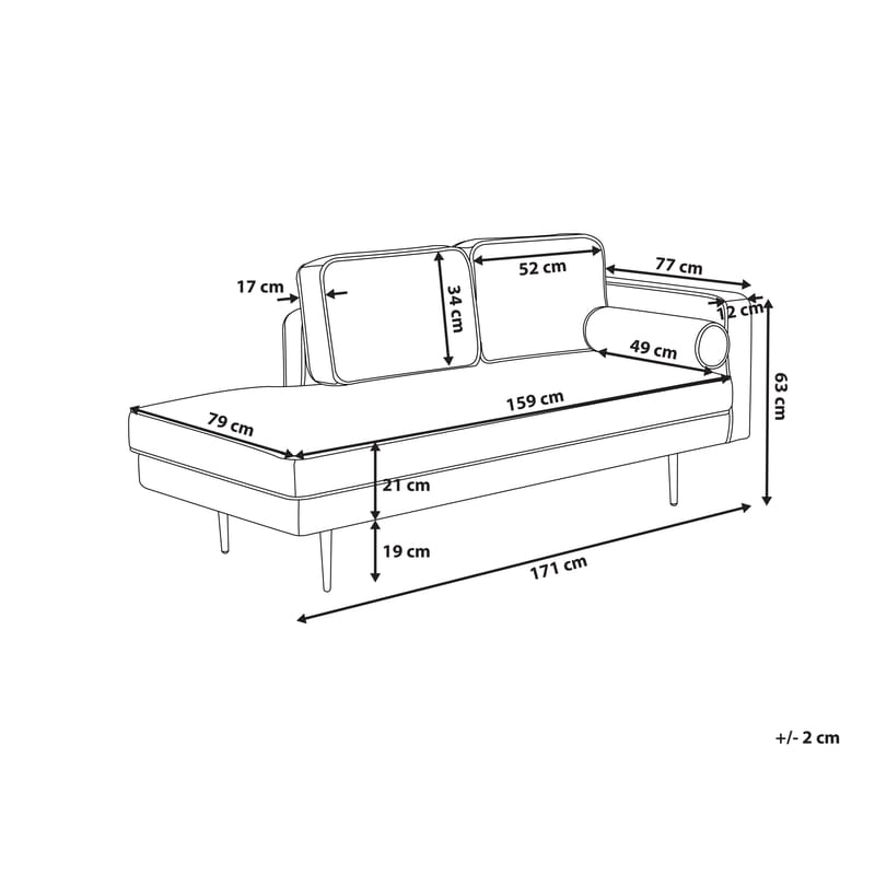Chaiselong Miramas højrevendt - Mørkerød - Møbler - Sofaer - Daybed