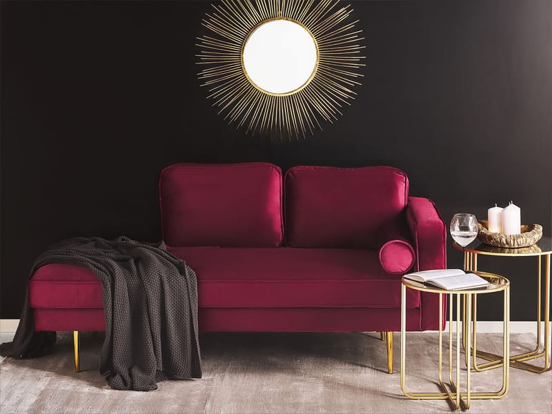 Chaiselong Miramas højrevendt - Mørkerød - Møbler - Sofaer - Daybed