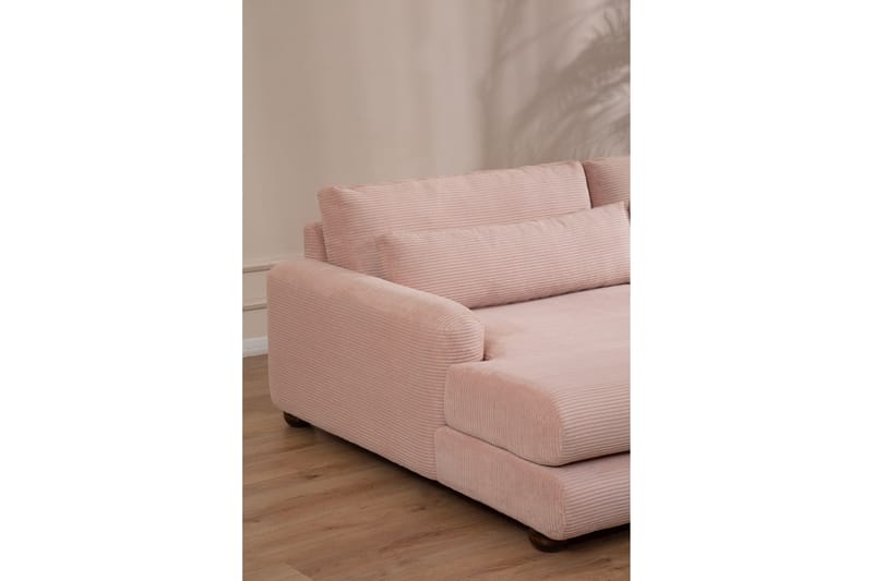 Relento Sofa med Chaiselong 3-personers - Rosa - Møbler - Sofaer - Sofa med chaiselong
