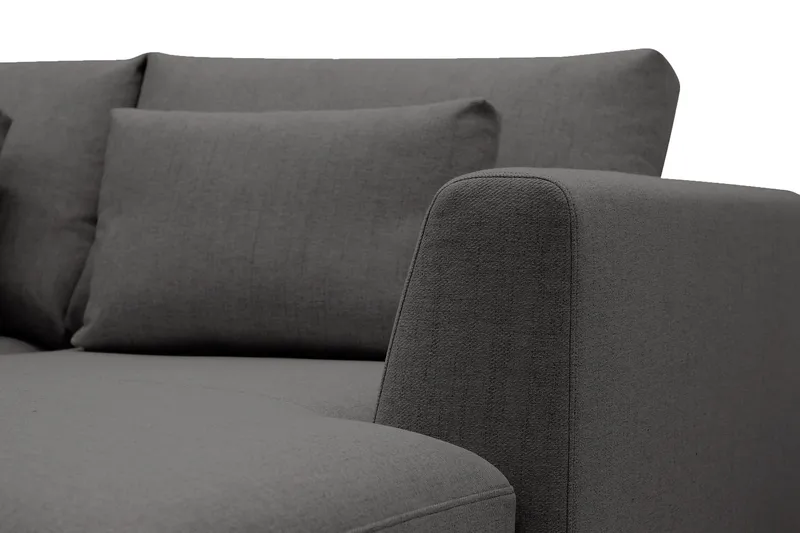 Florenz 3-personers Venstrevendt L-formet Chaiselongsofa i Stof - Mørkegrå - Møbler - Sofaer - Sofa med chaiselong - 3 personers sofa med chaiselong