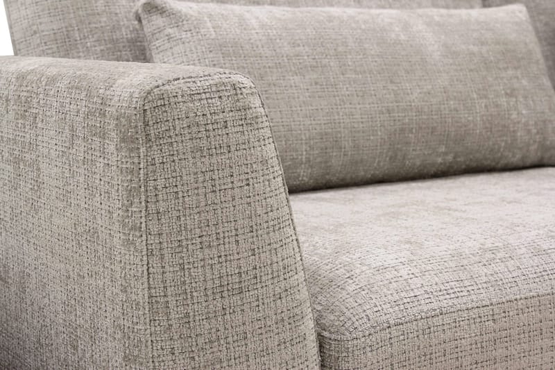 Florenz 3-personers Højrevendt L-formet Chaiselongsofa i Chenille - Grå/Beige - Møbler - Sofaer - Sofa med chaiselong - 3 personers sofa med chaiselong
