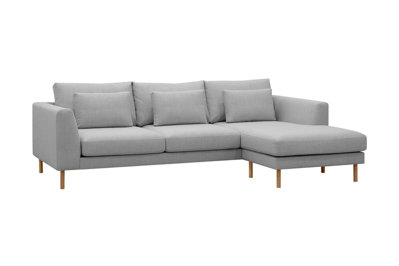 Florenz 3-personers Højrevendt L-formet Chaiselongsofa i Stof - Lysegrå - Møbler - Sofaer - Sofa med chaiselong - 3 personers sofa med chaiselong