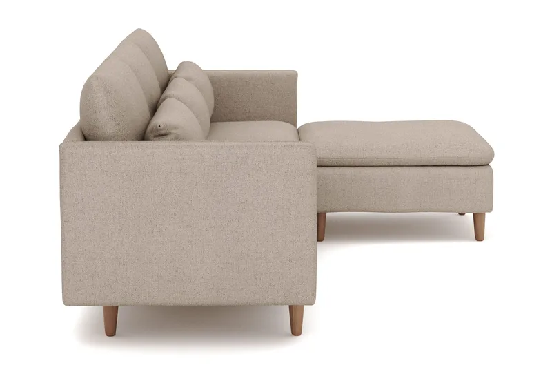 Lovis 3-personers sofa med vendbar chaiselong i stof - Beige - Møbler - Sofaer - Sofa med chaiselong - 3 personers sofa med chaiselong