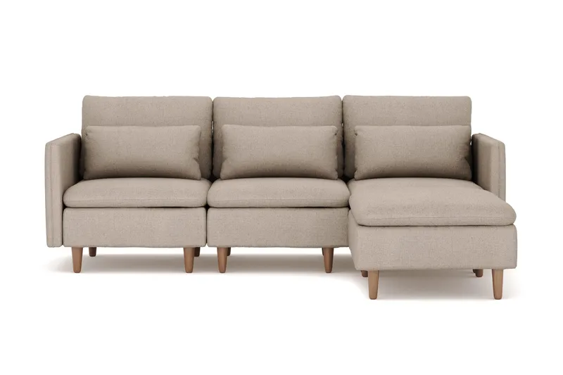 Lovis 3-personers sofa med vendbar chaiselong i stof - Beige - Møbler - Sofaer - Sofa med chaiselong - 3 personers sofa med chaiselong