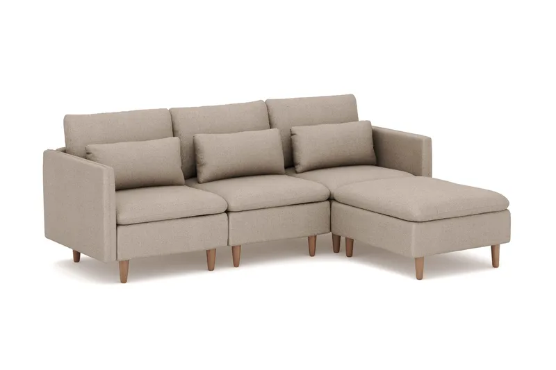 Lovis 3-personers sofa med vendbar chaiselong i stof - Beige - Møbler - Sofaer - Sofa med chaiselong - 3 personers sofa med chaiselong