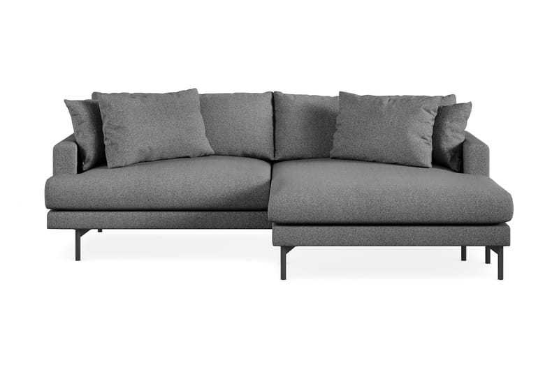 Menard 3-pers Chaiselongsofa - Mørkegrå - Sofa med chaiselong - 3 personers sofa med chaiselong