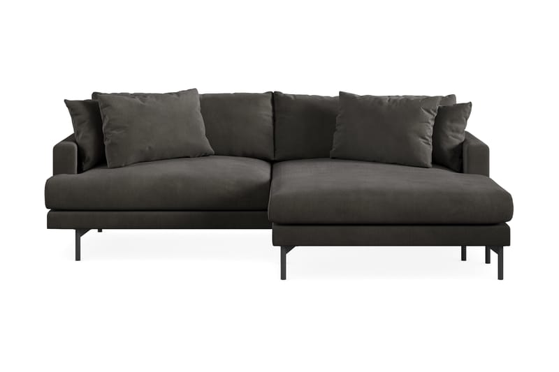 Menard 3-pers Chaiselongsofa - Mørkegrå - Sofa med chaiselong - 3 personers sofa med chaiselong