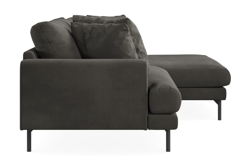 Menard 3-pers Chaiselongsofa - Mørkegrå - Sofa med chaiselong - 3 personers sofa med chaiselong