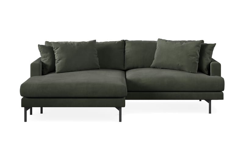 Menard 3-pers Chaiselongsofa - Mørkegrøn - Sofa med chaiselong - 3 personers sofa med chaiselong