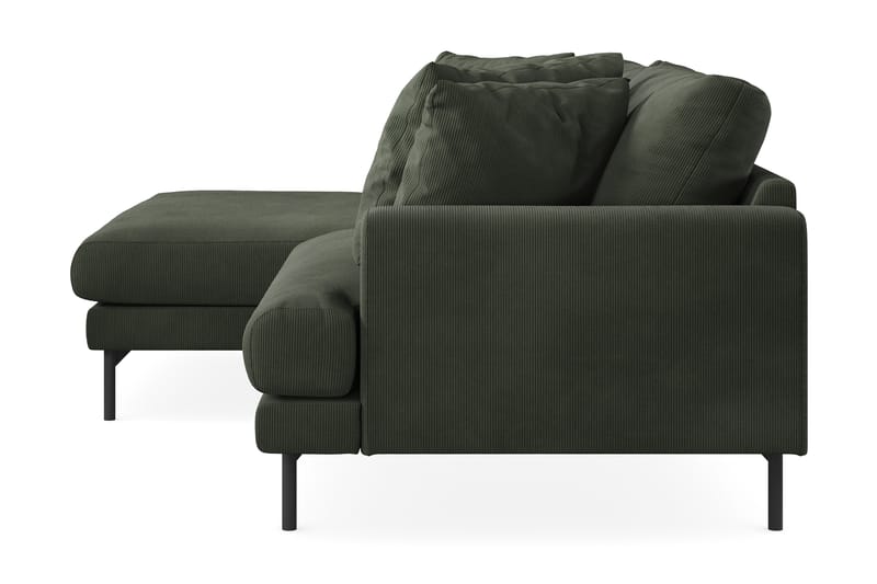 Menard 3-pers Chaiselongsofa - Mørkegrøn - Sofa med chaiselong - 3 personers sofa med chaiselong