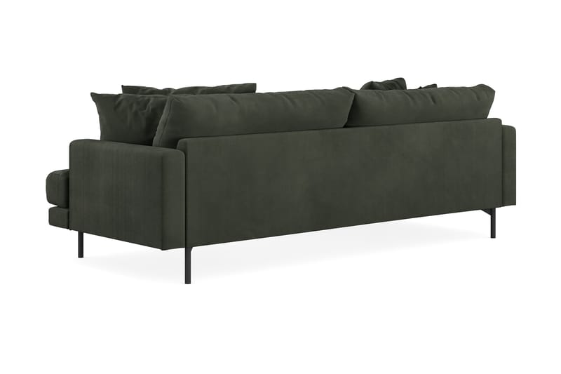 Menard 3-pers Chaiselongsofa - Mørkegrøn - Sofa med chaiselong - 3 personers sofa med chaiselong