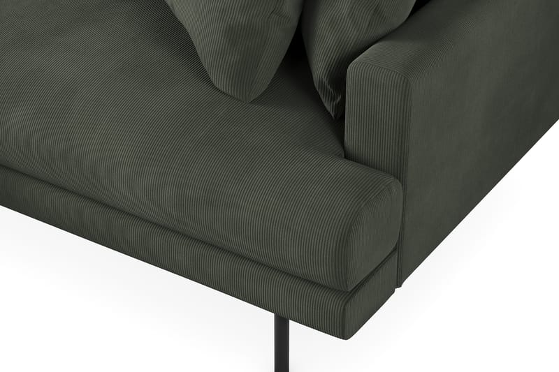 Menard 3-pers Chaiselongsofa - Mørkegrøn - Sofa med chaiselong - 3 personers sofa med chaiselong