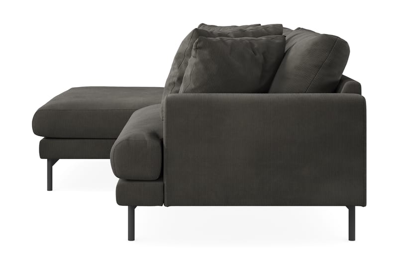 Menard 3-pers Chaiselongsofa - Mørkegrå - Sofa med chaiselong - 3 personers sofa med chaiselong