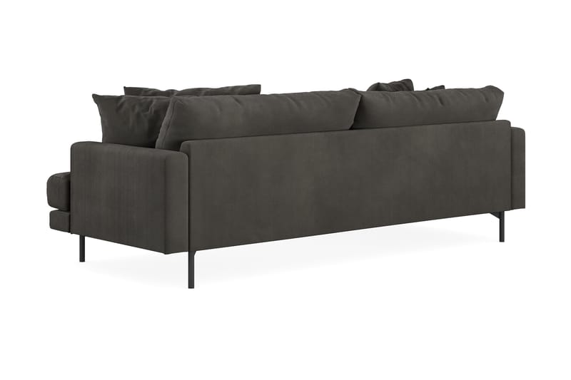 Menard 3-pers Chaiselongsofa - Mørkegrå - Sofa med chaiselong - 3 personers sofa med chaiselong