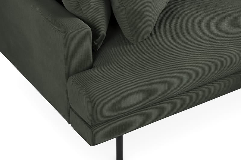 Menard 3-pers Chaiselongsofa - Mørkegrøn - Sofa med chaiselong - Lædersofaer - 2-personer sofa med chaiselong - 3 personers sofa med chaiselong - 4 personers sofa med chaiselong - Velour sofaer