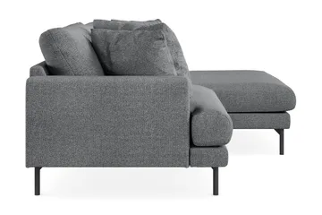 Menard 4-personers Højrevendt L-formet Divansofa i Stof - Mørkegrå - Møbler - Sofaer - Sofa med chaiselong - 4 personers sofa med chaiselong