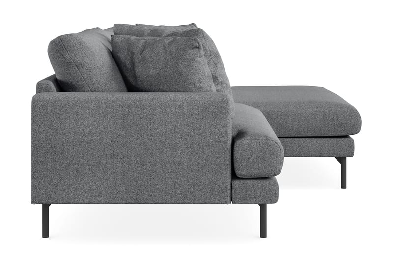 Menard 4-personers Højrevendt L-formet Divansofa i Stof - Mørkegrå - Møbler - Sofaer - Sofa med chaiselong - 4 personers sofa med chaiselong