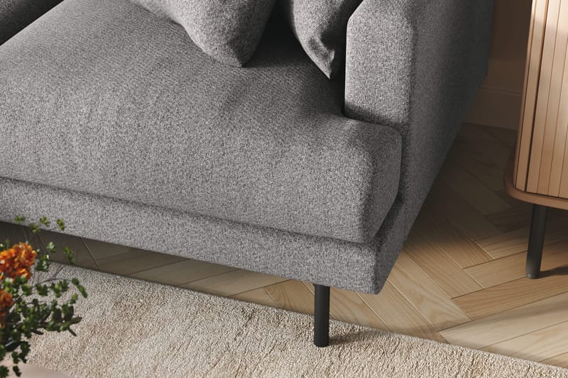 Menard 4-personers Venstrevendt L-formet Divansofa i Stof - Grå - Møbler - Sofaer - Sofa med chaiselong - 4 personers sofa med chaiselong