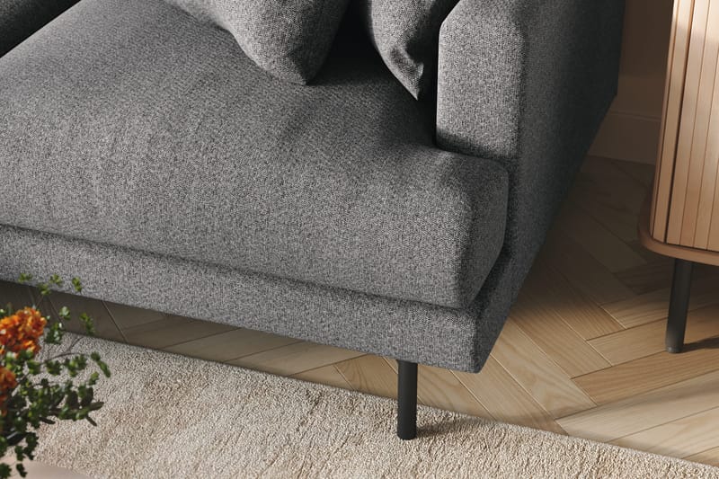 Menard 4-personers Venstrevendt L-formet Chaiselongsofa i Stof - Mørkegrå - Møbler - Sofaer - Sofa med chaiselong - 4 personers sofa med chaiselong
