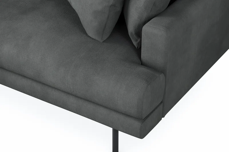 Menard 4-personers Venstrevendt L-formet Divansofa i Manchester - Grå - Møbler - Sofaer - Sofa med chaiselong - 4 personers sofa med chaiselong