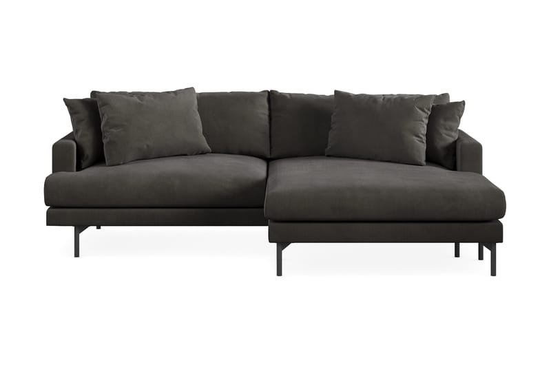 Menard 4-personers Højrevendt L-formet Divansofa i Manchester - Mørkegrå - Møbler - Sofaer - Sofa med chaiselong - 4 personers sofa med chaiselong
