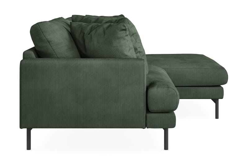 Menard 4-personers Højrevendt L-formet Divansofa i Manchester - Grøn - Møbler - Sofaer - Sofa med chaiselong - 4 personers sofa med chaiselong