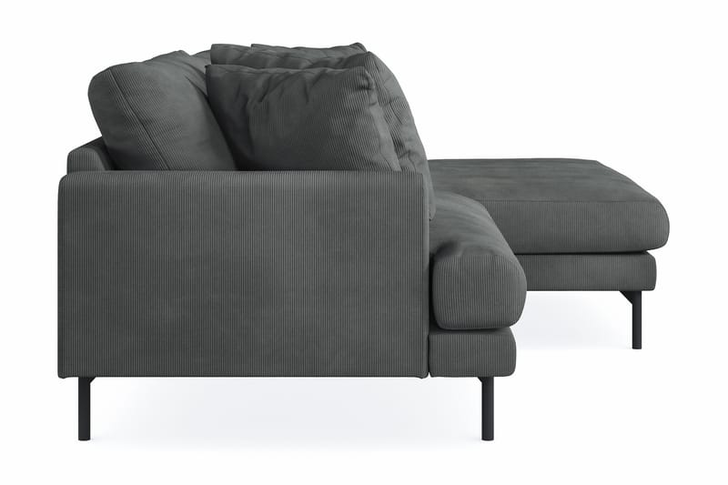 Menard 4-personers Højrevendt L-formet Divansofa i Manchester - Grå - Møbler - Sofaer - Sofa med chaiselong - 4 personers sofa med chaiselong