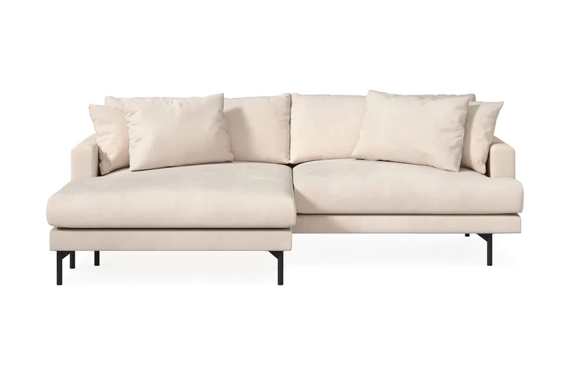 Menard 4-personers Venstrevendt L-formet Divansofa i Manchester - Beige - Møbler - Sofaer - Sofa med chaiselong - 4 personers sofa med chaiselong