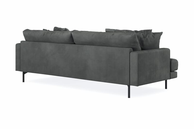 Menard 4-personers Højrevendt L-formet Divansofa i Manchester - Grå - Møbler - Sofaer - Sofa med chaiselong - 4 personers sofa med chaiselong