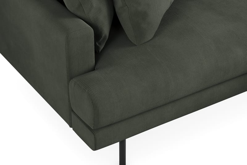 Menard 4-personers Højrevendt L-formet Divansofa i Manchester - Mørkegrøn - Møbler - Sofaer - Sofa med chaiselong - 4 personers sofa med chaiselong