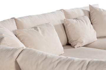 Menard 4-personers Venstrevendt L-formet Chaiselongsofa + Fodskammel i Manchester - Beige - Møbler - Sofaer - Sofa med chaiselong - 3 personers sofa med chaiselong
