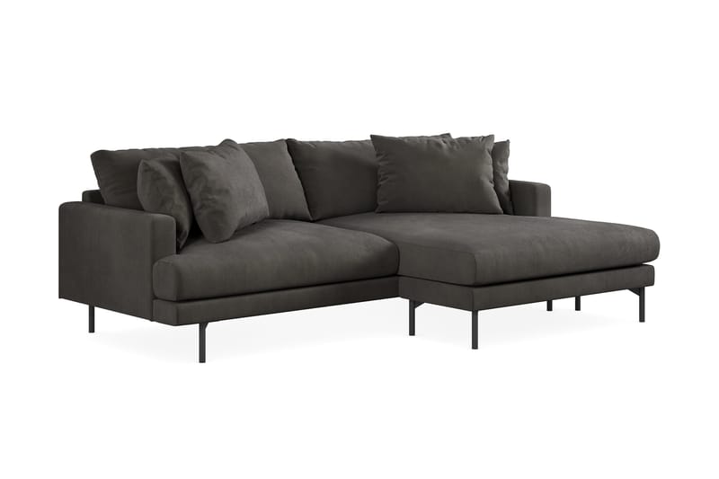 Menard 4-personers Højrevendt L-formet Divansofa i Manchester - Mørkegrå - Møbler - Sofaer - Sofa med chaiselong - 4 personers sofa med chaiselong