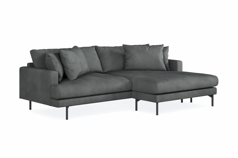 Menard 4-personers Højrevendt L-formet Divansofa i Manchester - Grå - Møbler - Sofaer - Sofa med chaiselong - 4 personers sofa med chaiselong