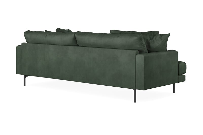 Menard 4-personers Højrevendt L-formet Divansofa i Manchester - Grøn - Møbler - Sofaer - Sofa med chaiselong - 4 personers sofa med chaiselong