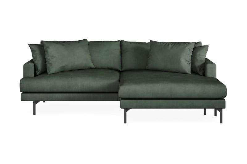 Menard 4-personers Højrevendt L-formet Divansofa i Manchester - Grøn - Møbler - Sofaer - Sofa med chaiselong - 4 personers sofa med chaiselong