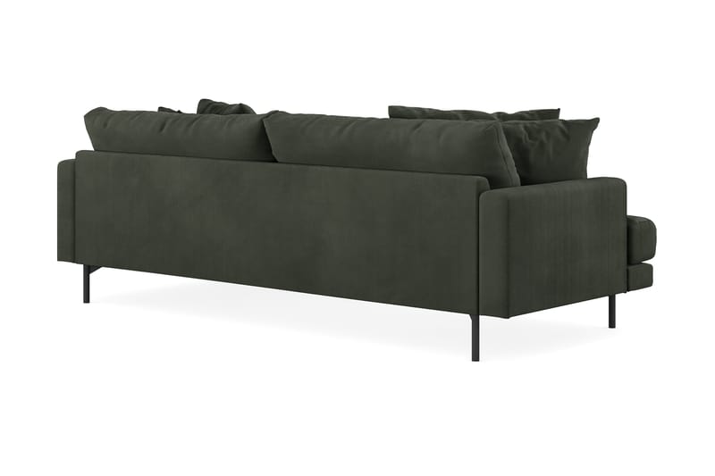 Menard 4-personers Højrevendt L-formet Divansofa i Manchester - Mørkegrøn - Møbler - Sofaer - Sofa med chaiselong - 4 personers sofa med chaiselong