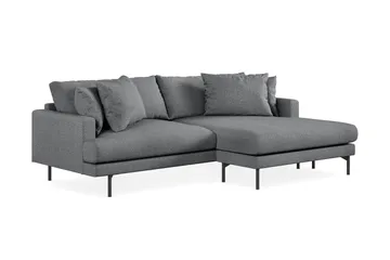 Menard 4-personers Højrevendt L-formet Divansofa i Stof - Mørkegrå - Møbler - Sofaer - Sofa med chaiselong - 4 personers sofa med chaiselong