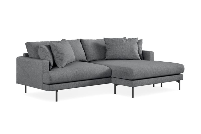 Menard 4-personers Højrevendt L-formet Divansofa i Stof - Mørkegrå - Møbler - Sofaer - Sofa med chaiselong - 4 personers sofa med chaiselong