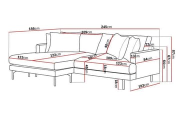 Menard 4-personers Venstrevendt L-formet Divansofa i Manchester - Beige - Møbler - Sofaer - Sofa med chaiselong
