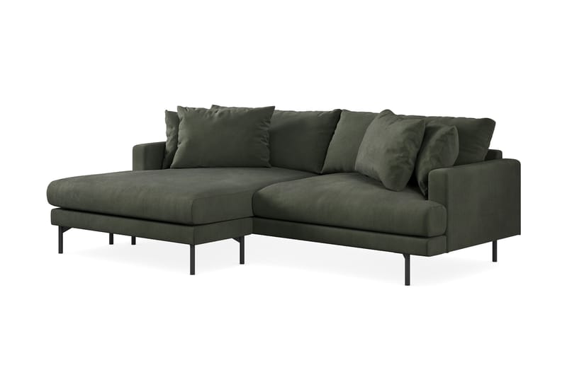 Menard 4-personers Venstrevendt L-formet Divansofa i Manchester - Mørkegrøn - Møbler - Sofaer - Sofa med chaiselong