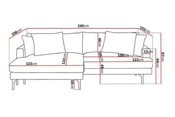 Menard 4-personers Venstrevendt L-formet Divansofa i Manchester - Beige - Møbler - Sofaer - Sofa med chaiselong