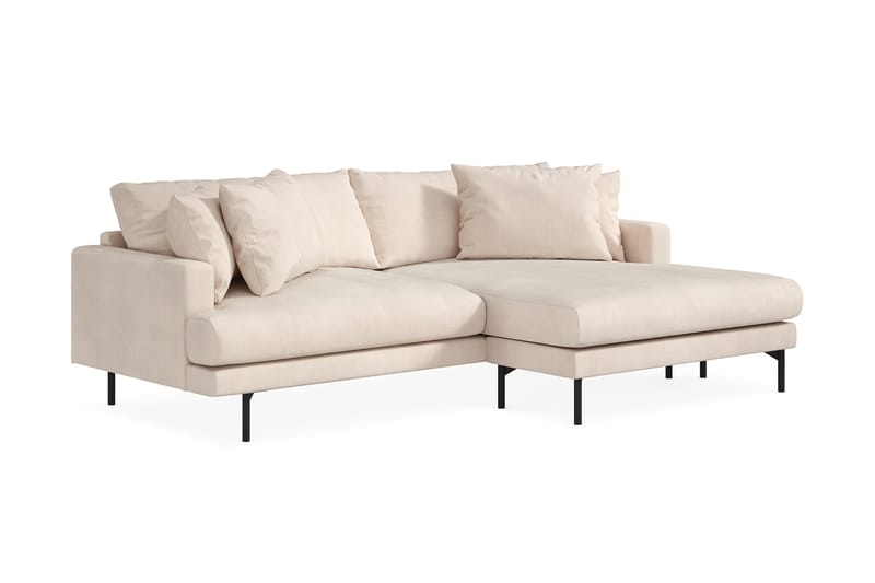 Menard 4-personers Højrevendt L-formet Divansofa i Manchester - Beige - Møbler - Sofaer - Sofa med chaiselong