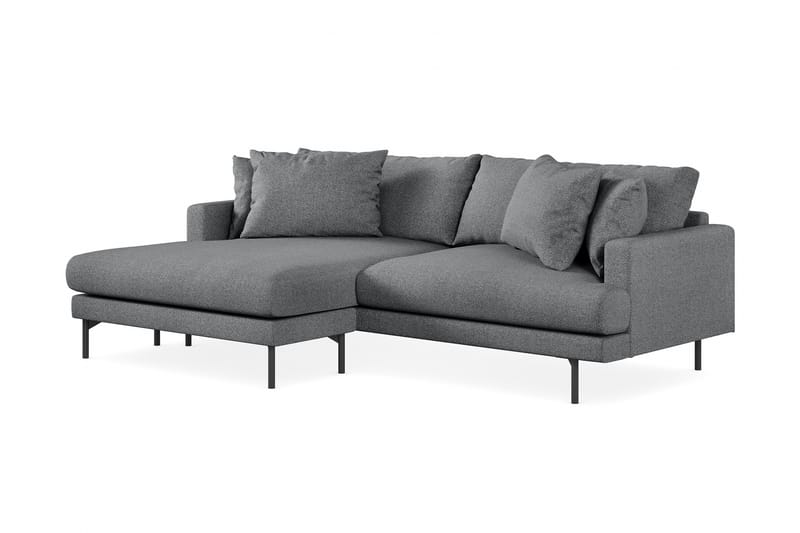 Menard 4-personers Venstrevendt L-formet Chaiselongsofa i Stof - Mørkegrå - Møbler - Sofaer - Sofa med chaiselong