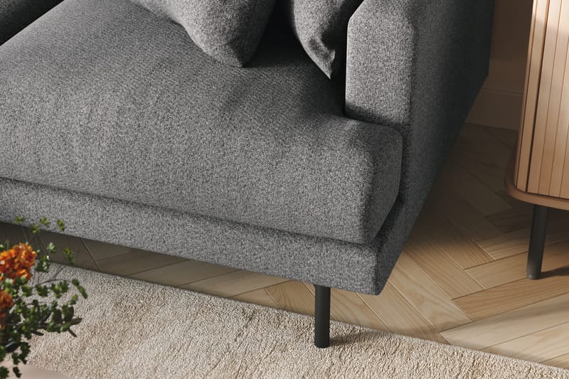 Menard 4-personers Venstrevendt L-formet Chaiselongsofa i Stof - Mørkegrå - Møbler - Sofaer - Sofa med chaiselong
