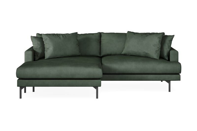 Menard 4-personers Venstrevendt L-formet Divansofa i Manchester - Grøn - Møbler - Sofaer - Sofa med chaiselong