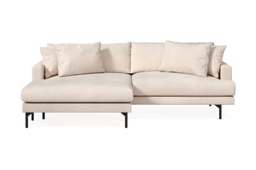 Menard 4-personers Venstrevendt L-formet Divansofa i Manchester - Beige - Møbler - Sofaer - Sofa med chaiselong